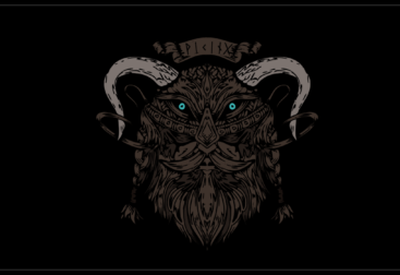 Handmade Drawing of Viking for T-Shirt