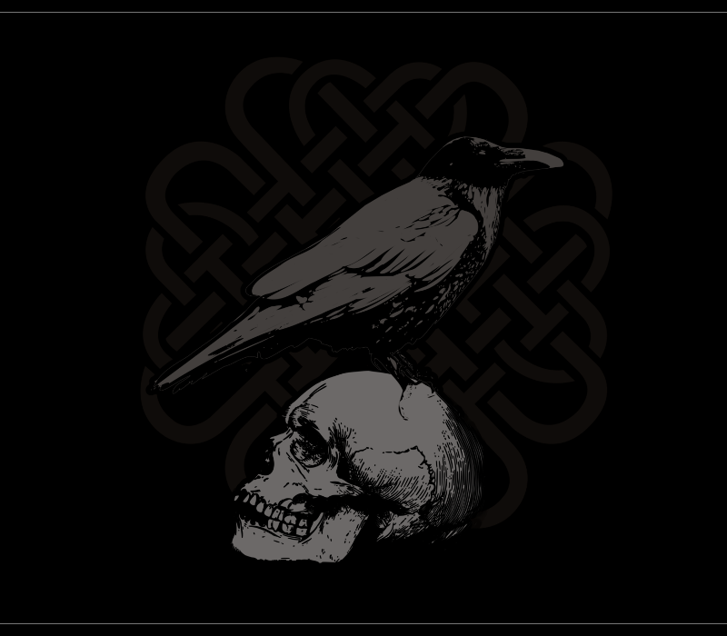 Crow and Skull Shirt Design