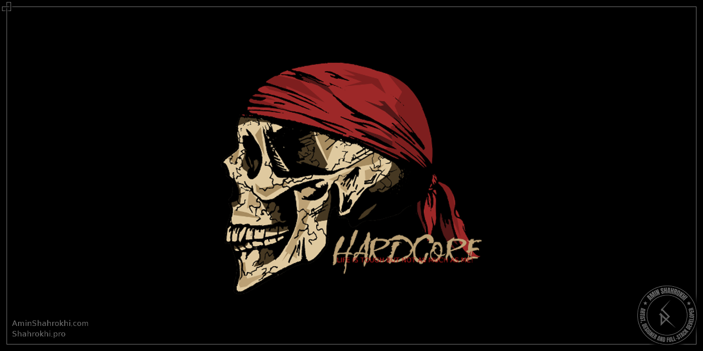 Skull and bandana t-shirt design